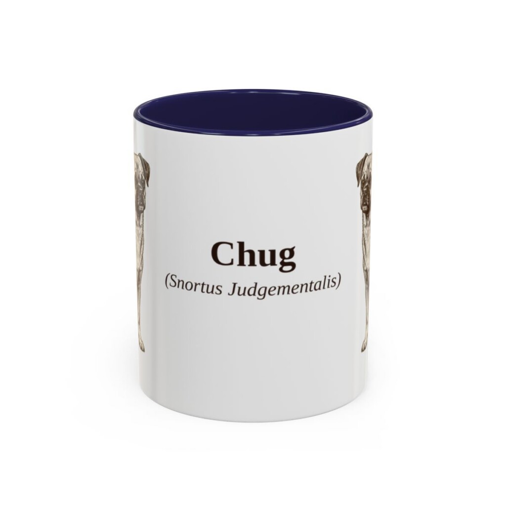 11oz Chug Latin Mug, Navy, front view