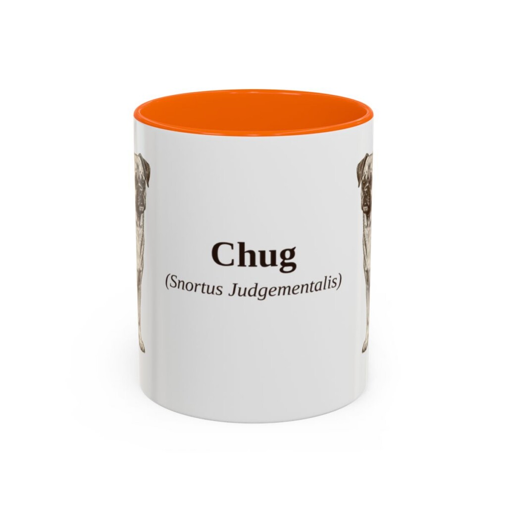 11oz Chug Latin Mug, Orange, front view