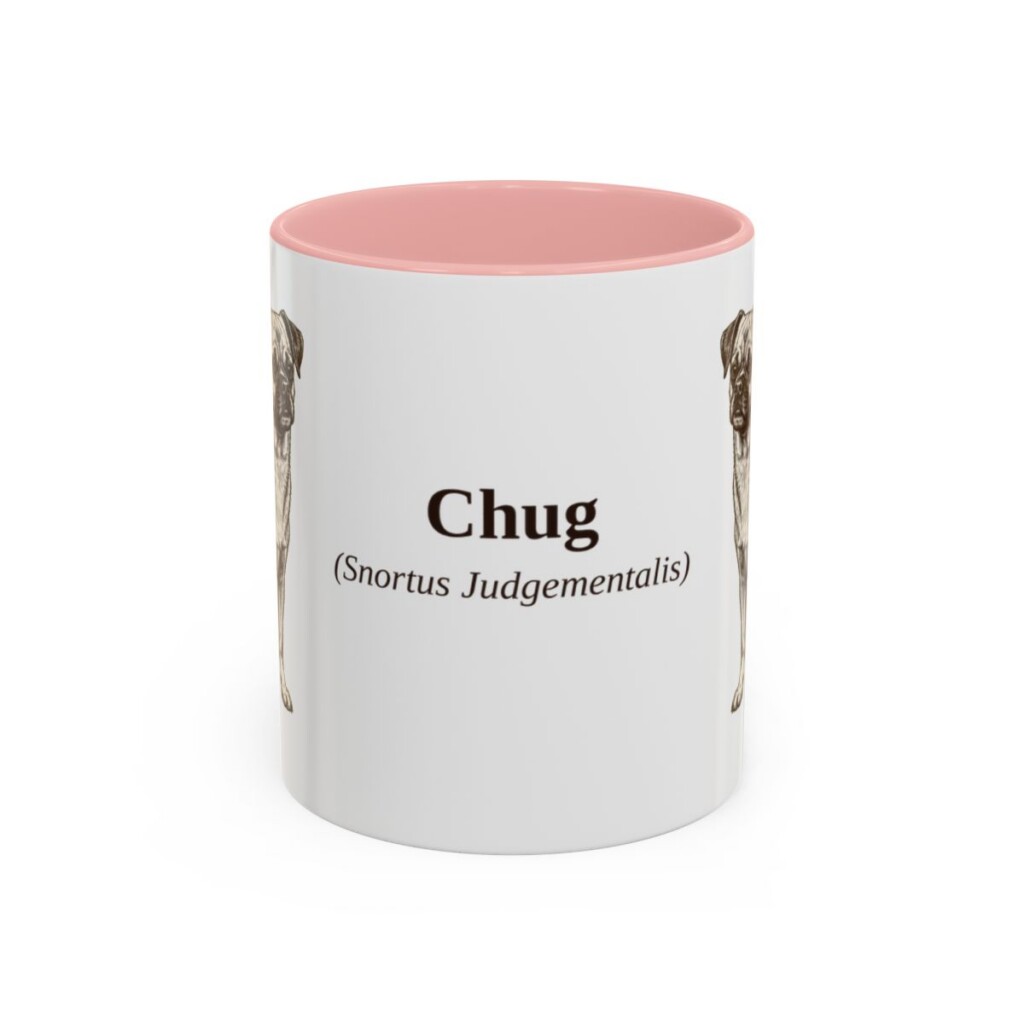 11oz Chug Latin Mug, Pink, front view