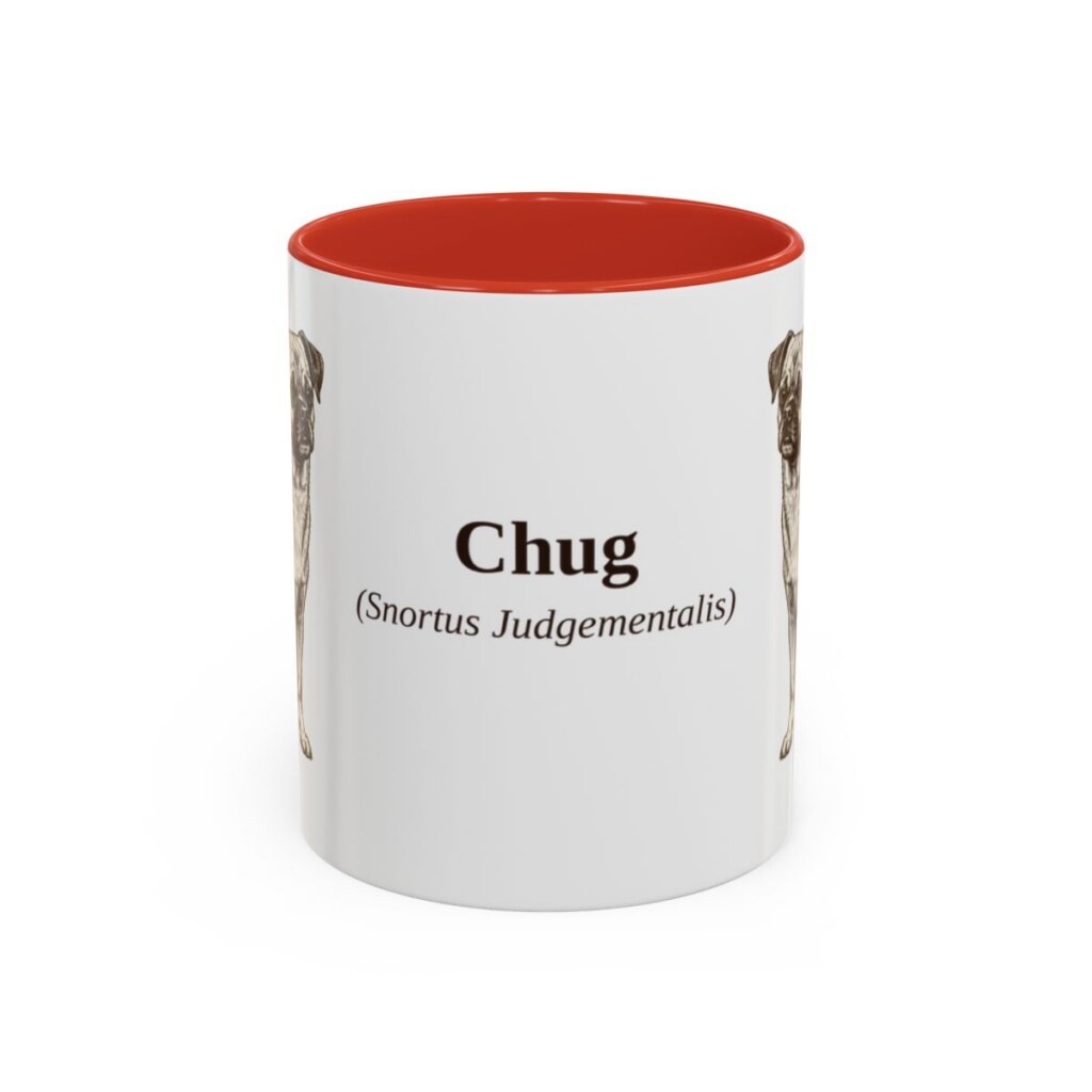 11oz Chug Latin Mug, Red, front view