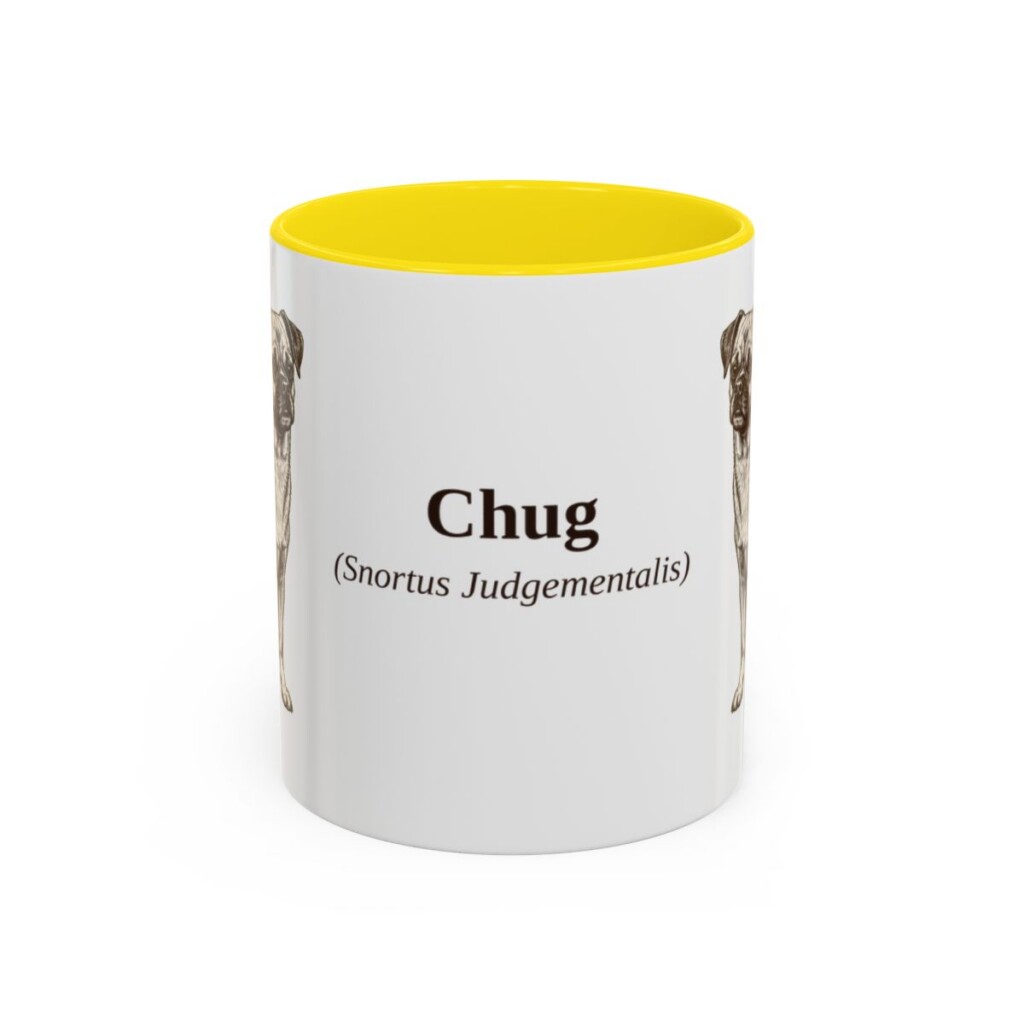 11oz Chug Latin Mug, Yellow, front view