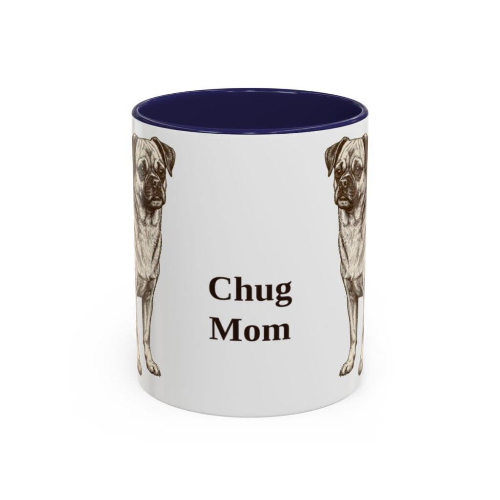 11oz Chug Dog Mom Mug, Navy, front view