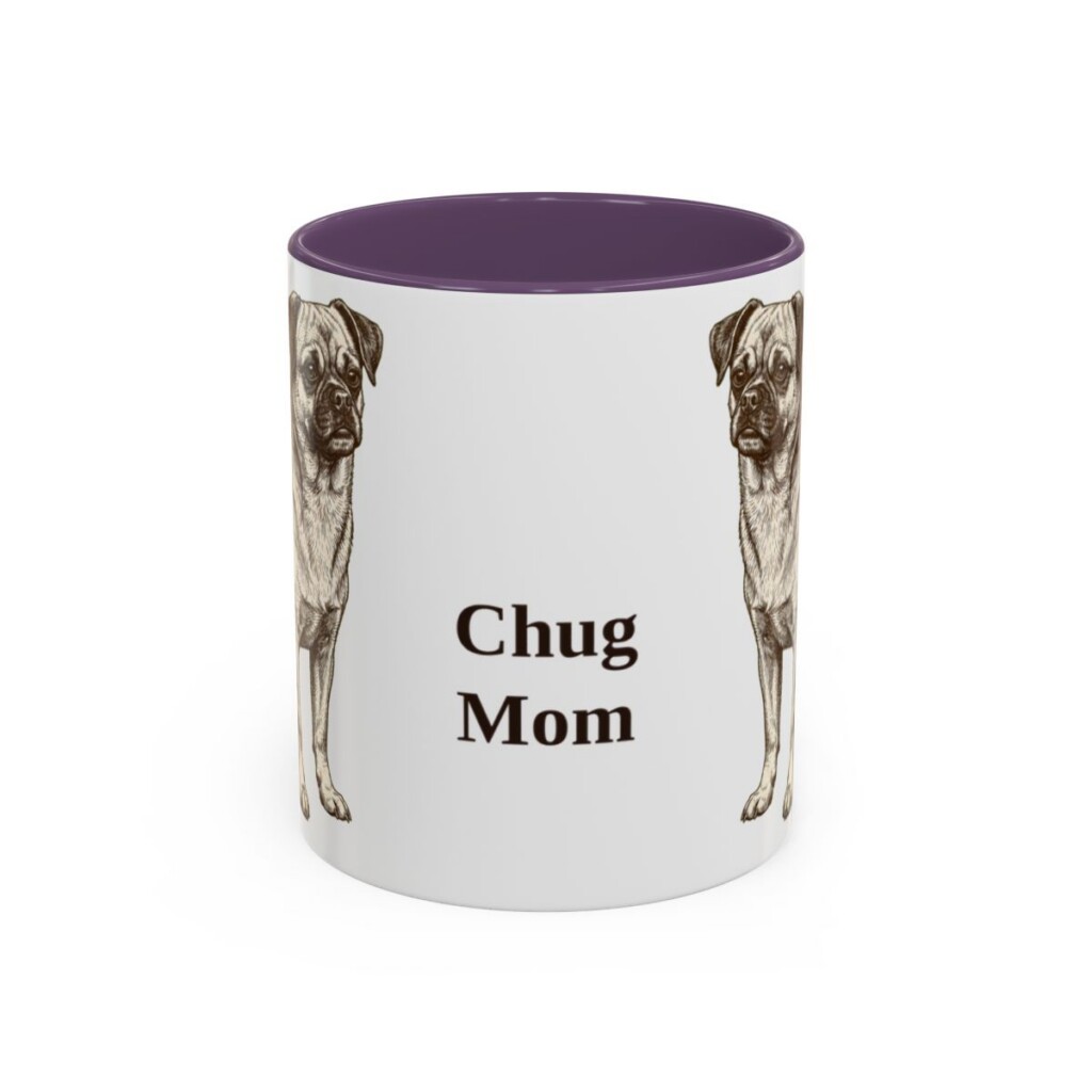 11oz Chug Dog Mom Mug, Purple, front view