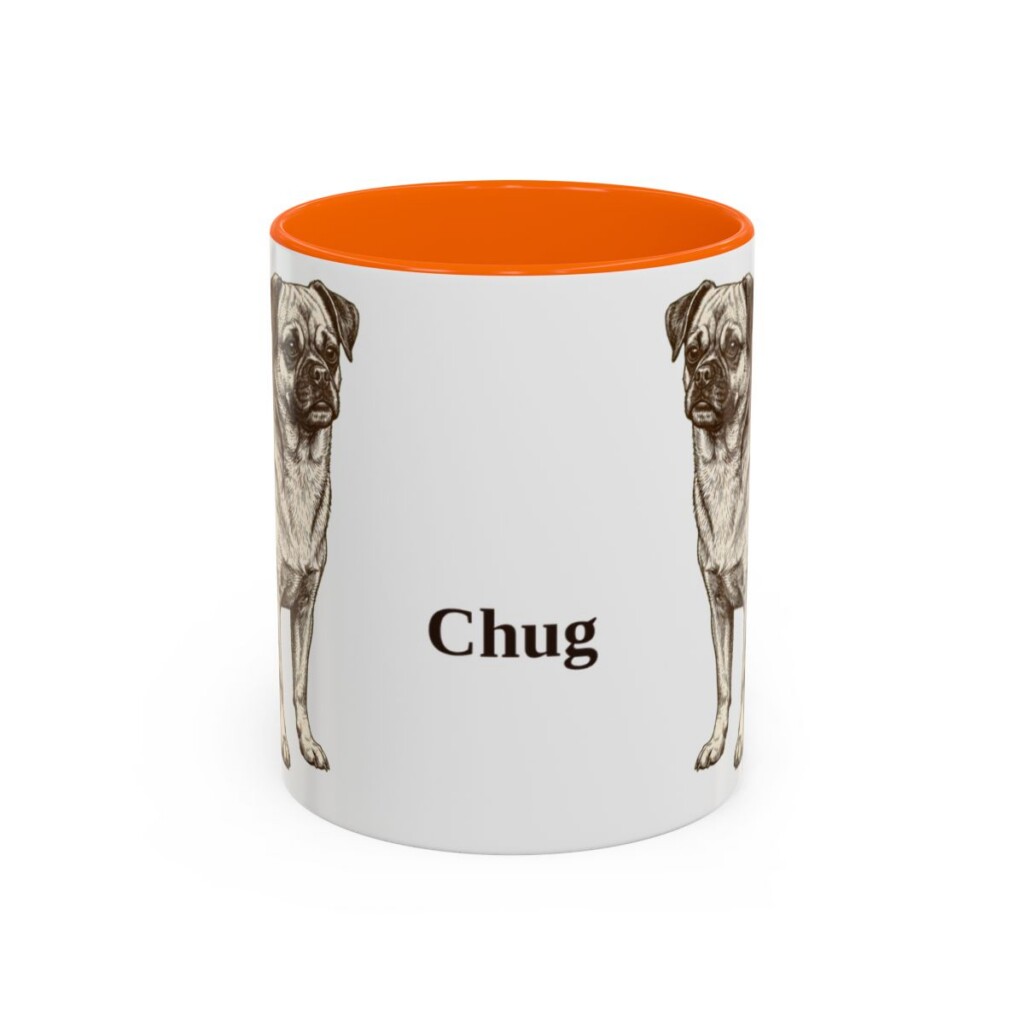 11oz Chug Mug, Orange, front view