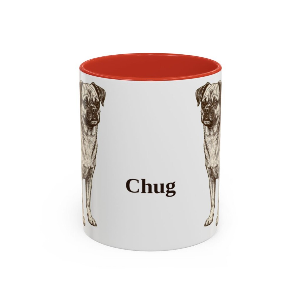 11oz Chug Mug, Red, front view