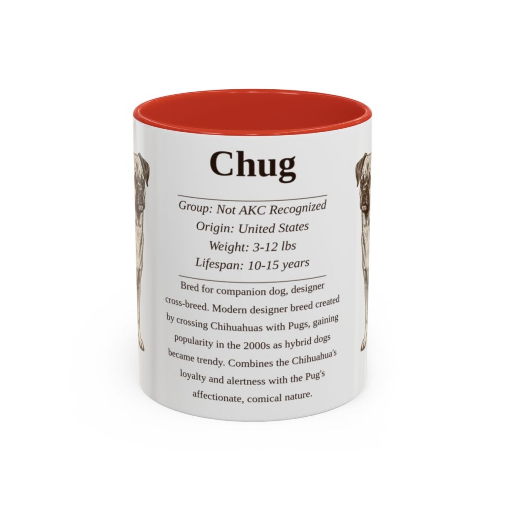 11oz Chug Mug, Red, front view