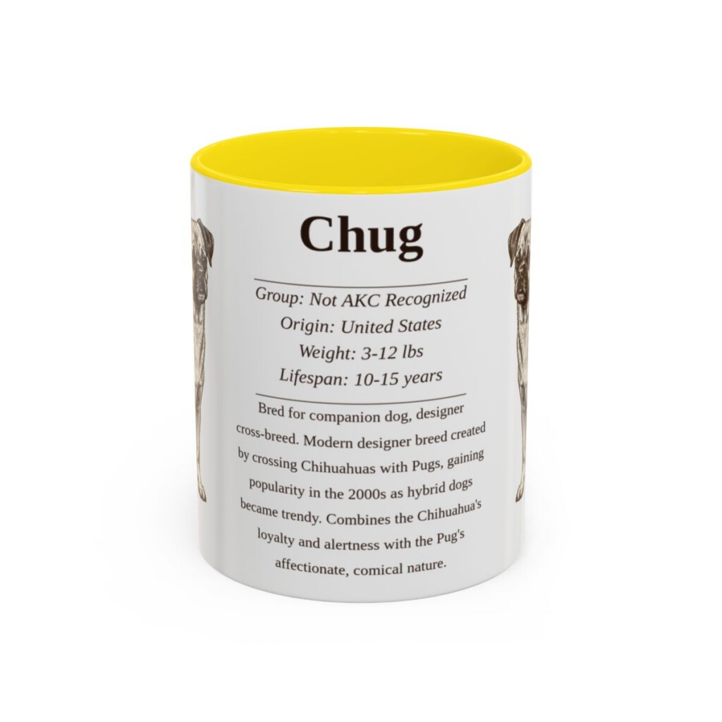 11oz Chug Mug, Yellow, front view