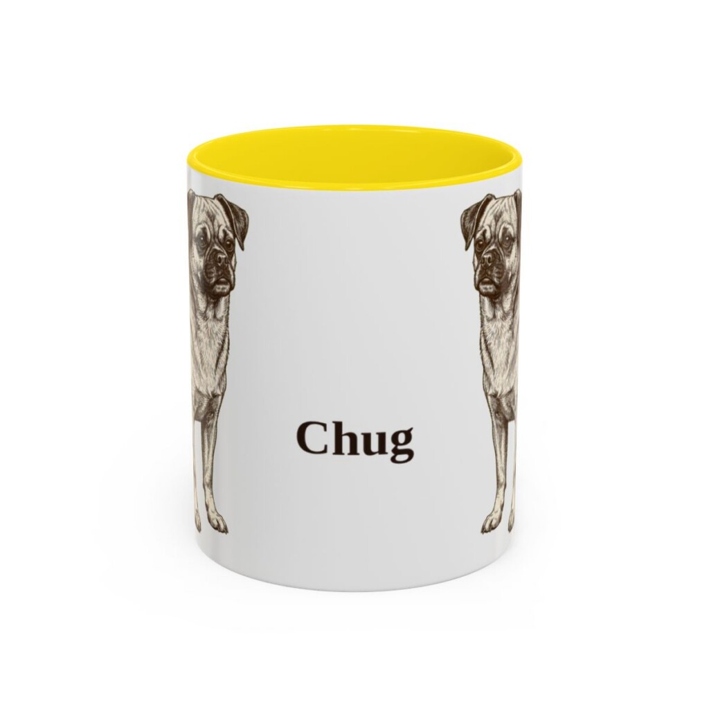 11oz Chug Mug, Yellow, front view