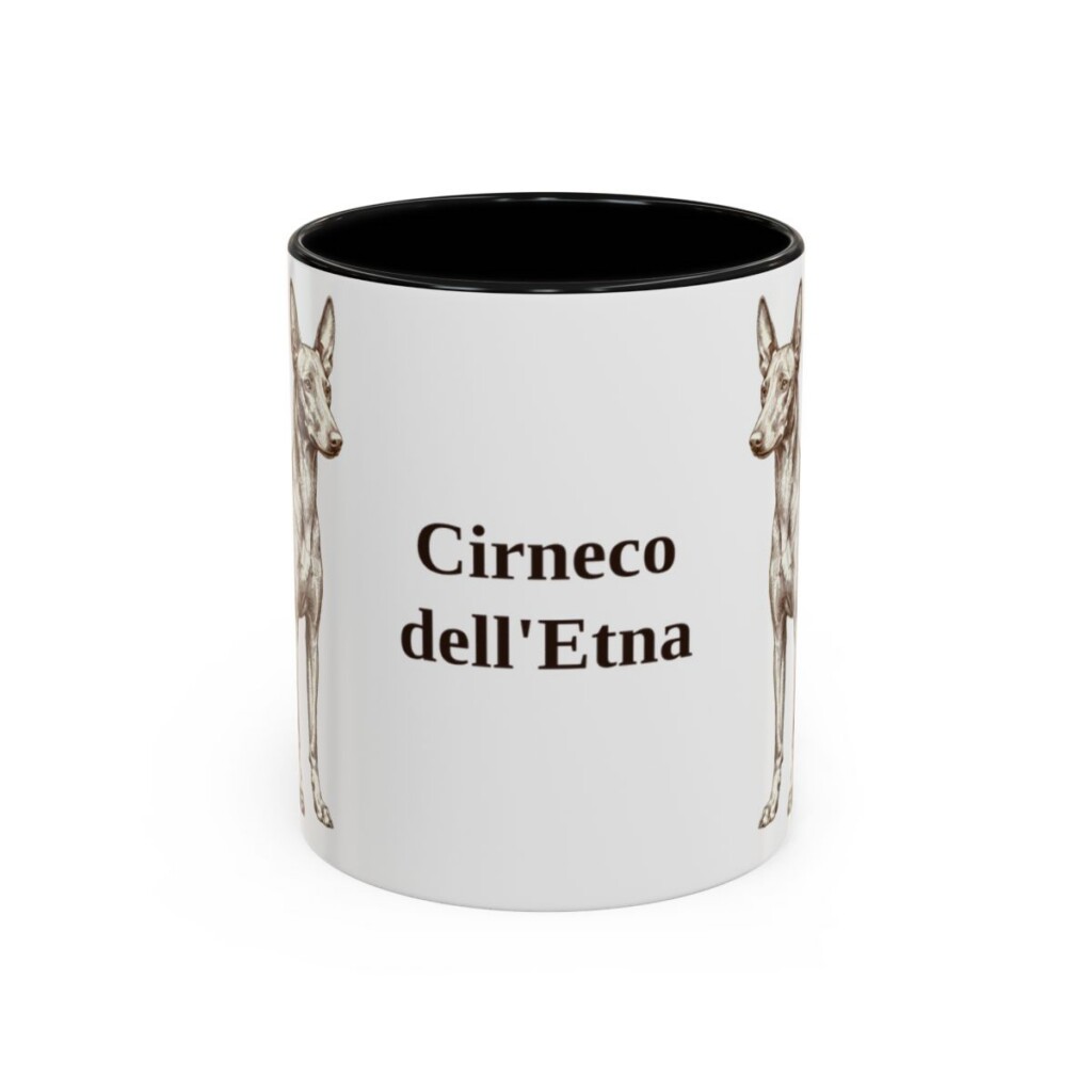 11oz-cirneco-delletna-mug-black-front 11oz Cirneco dell'Etna Mug, Black, front view