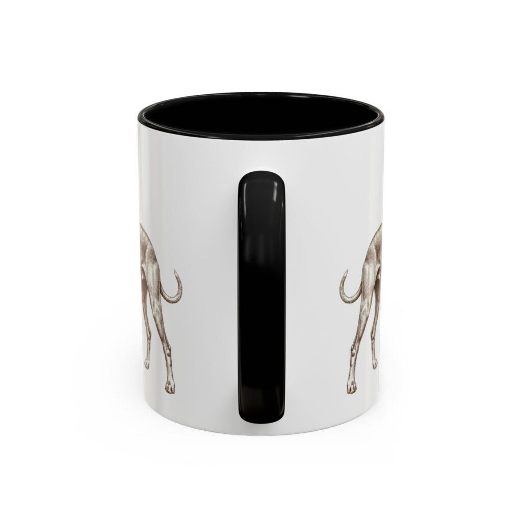 11oz Cirneco dell'Etna Dog Dad Mug, Black, back view