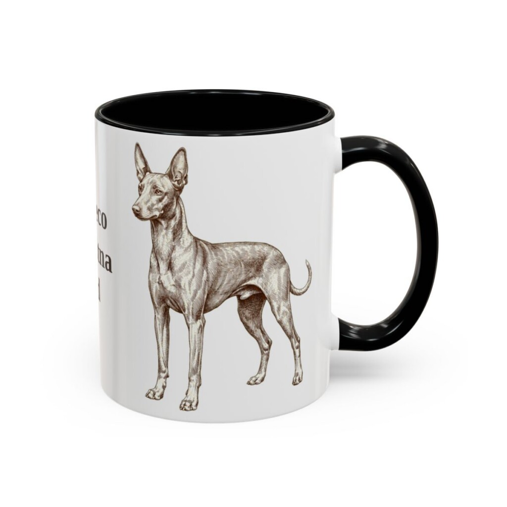 11oz Cirneco dell'Etna Dog Dad Mug, Black, right side view