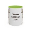 11oz Cirneco dell'Etna Dog Dad Mug, Light Green, front view