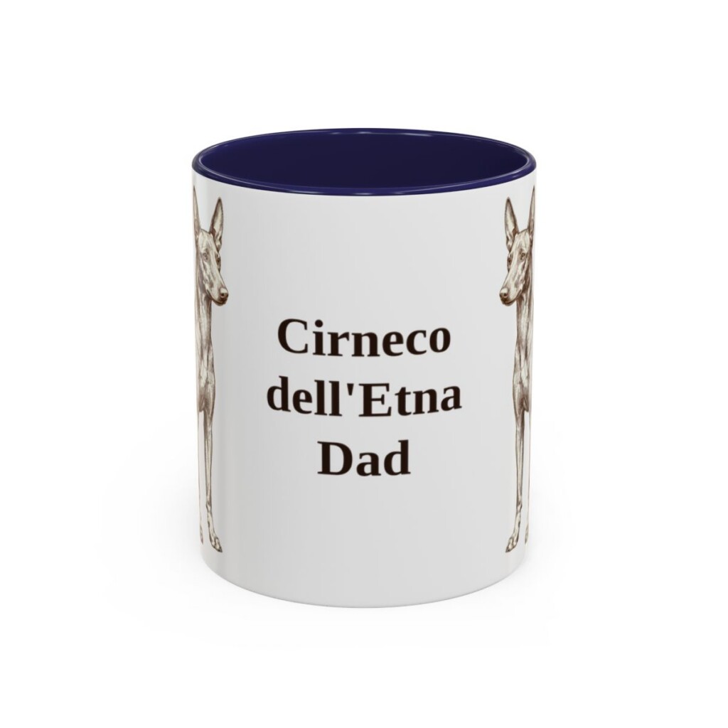 11oz Cirneco dell'Etna Dog Dad Mug, Navy, front view