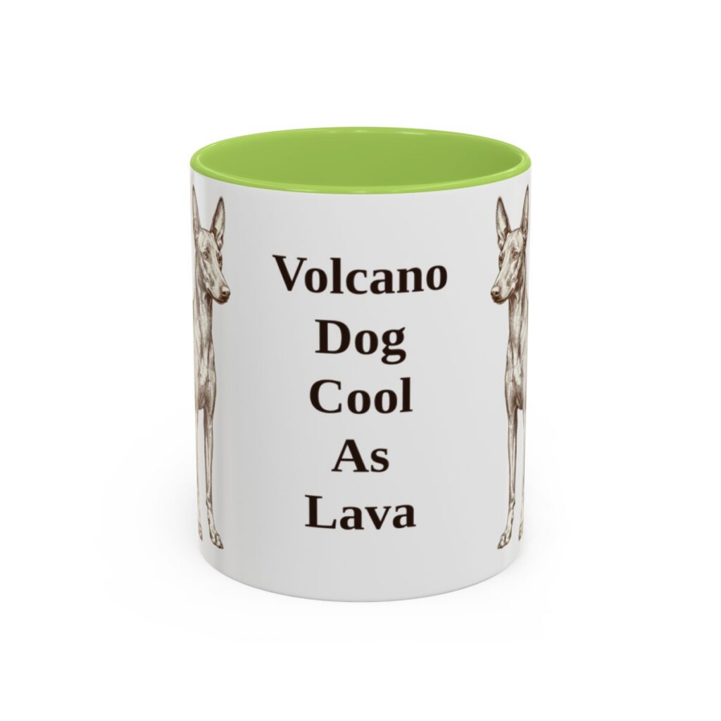 11oz-cirneco-delletna-mug-humor-light-green 11oz Funny Cirneco dell'Etna Mug, Light Green, front view