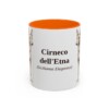 11oz Cirneco dell'Etna Latin Mug, Orange, front view