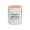 11oz Cirneco dell'Etna Latin Mug, Pink, front view