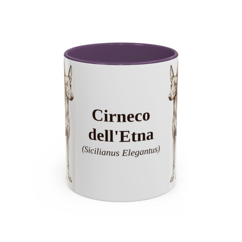 11oz Cirneco dell'Etna Latin Mug, Purple, front view