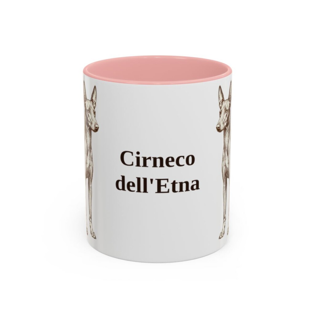11oz-cirneco-delletna-mug-pink 11oz Cirneco dell'Etna Mug, Pink, front view