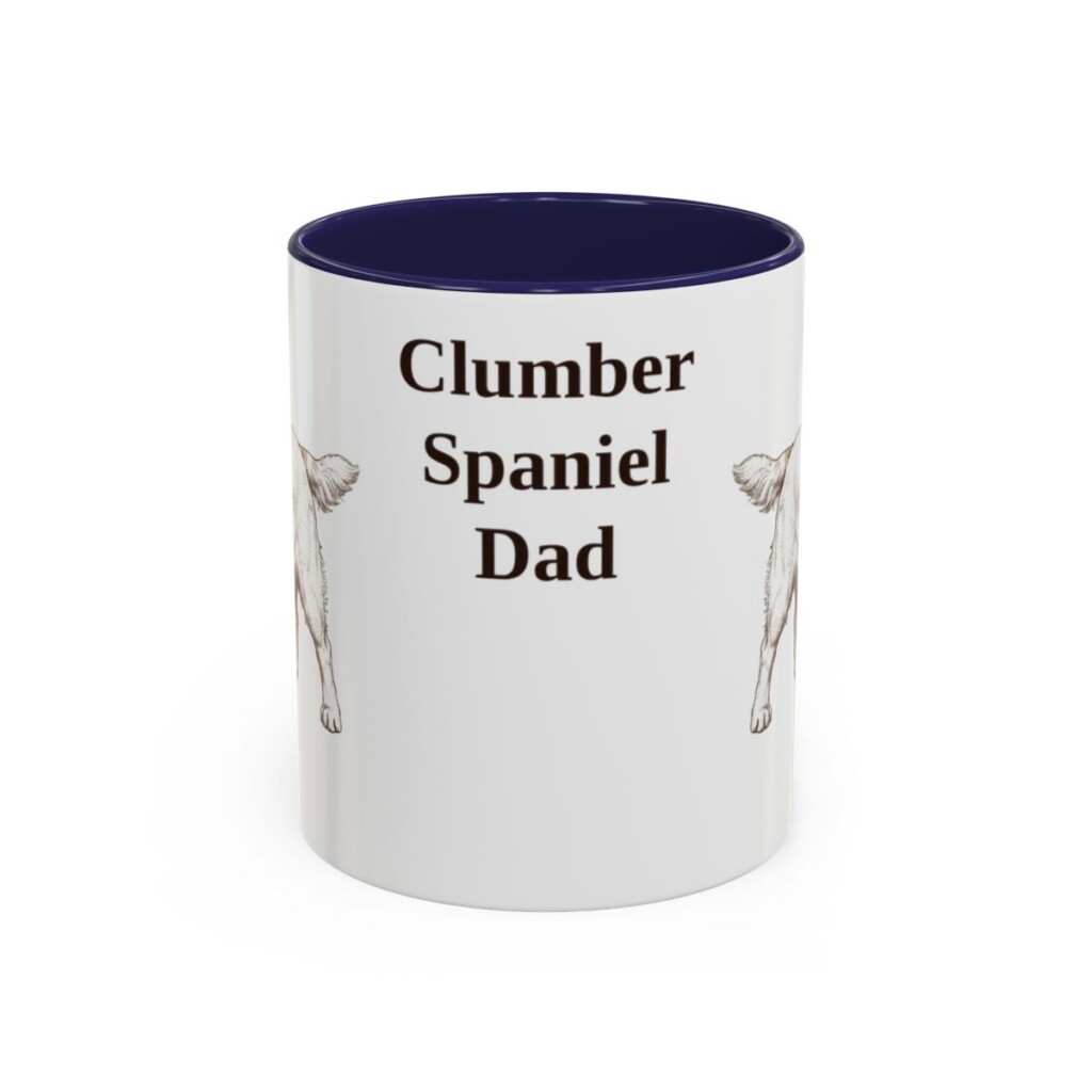 11oz Clumber Spaniel Dog Dad Mug, Navy, front view
