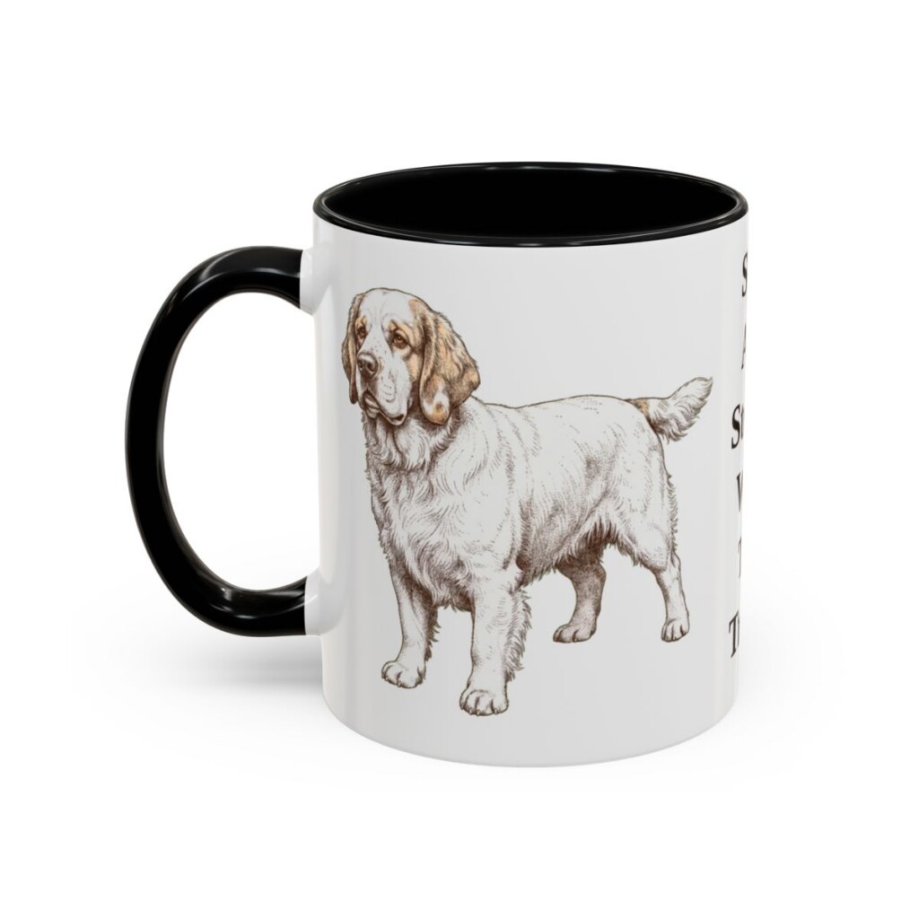 11oz-clumber-spaniel-mug-humor-black-left 11oz Funny Clumber Spaniel Mug, Black, left side view