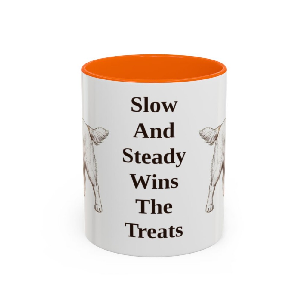 11oz-clumber-spaniel-mug-humor-orange 11oz Funny Clumber Spaniel Mug, Orange, front view
