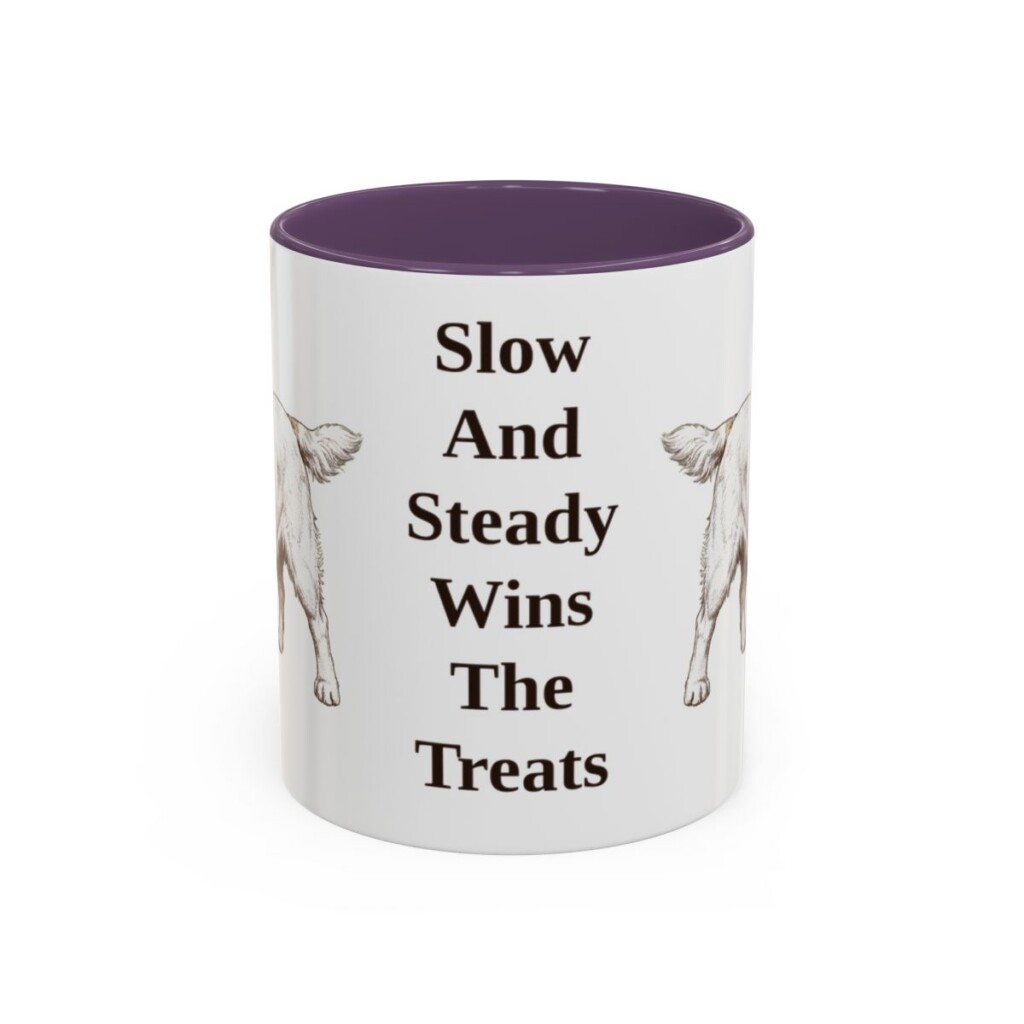11oz-clumber-spaniel-mug-humor-purple 11oz Funny Clumber Spaniel Mug, Purple, front view