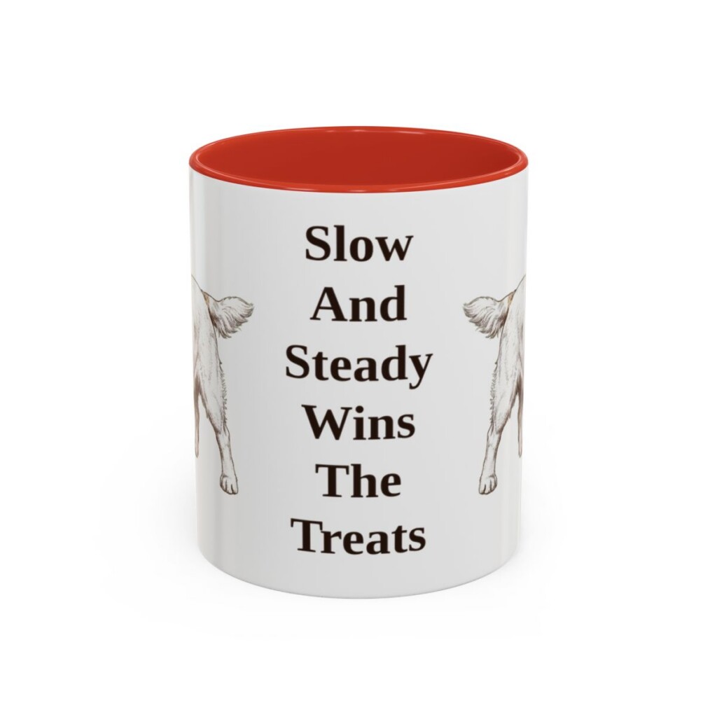 11oz-clumber-spaniel-mug-humor-red 11oz Funny Clumber Spaniel Mug, Red, front view
