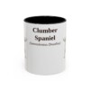 11oz Clumber Spaniel Latin Mug, Black, front view