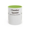 11oz Clumber Spaniel Latin Mug, Light Green, front view
