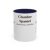 11oz Clumber Spaniel Latin Mug, Navy, front view
