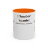 11oz Clumber Spaniel Latin Mug, Orange, front view