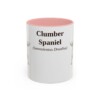 11oz Clumber Spaniel Latin Mug, Pink, front view