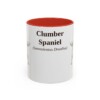 11oz Clumber Spaniel Latin Mug, Red, front view