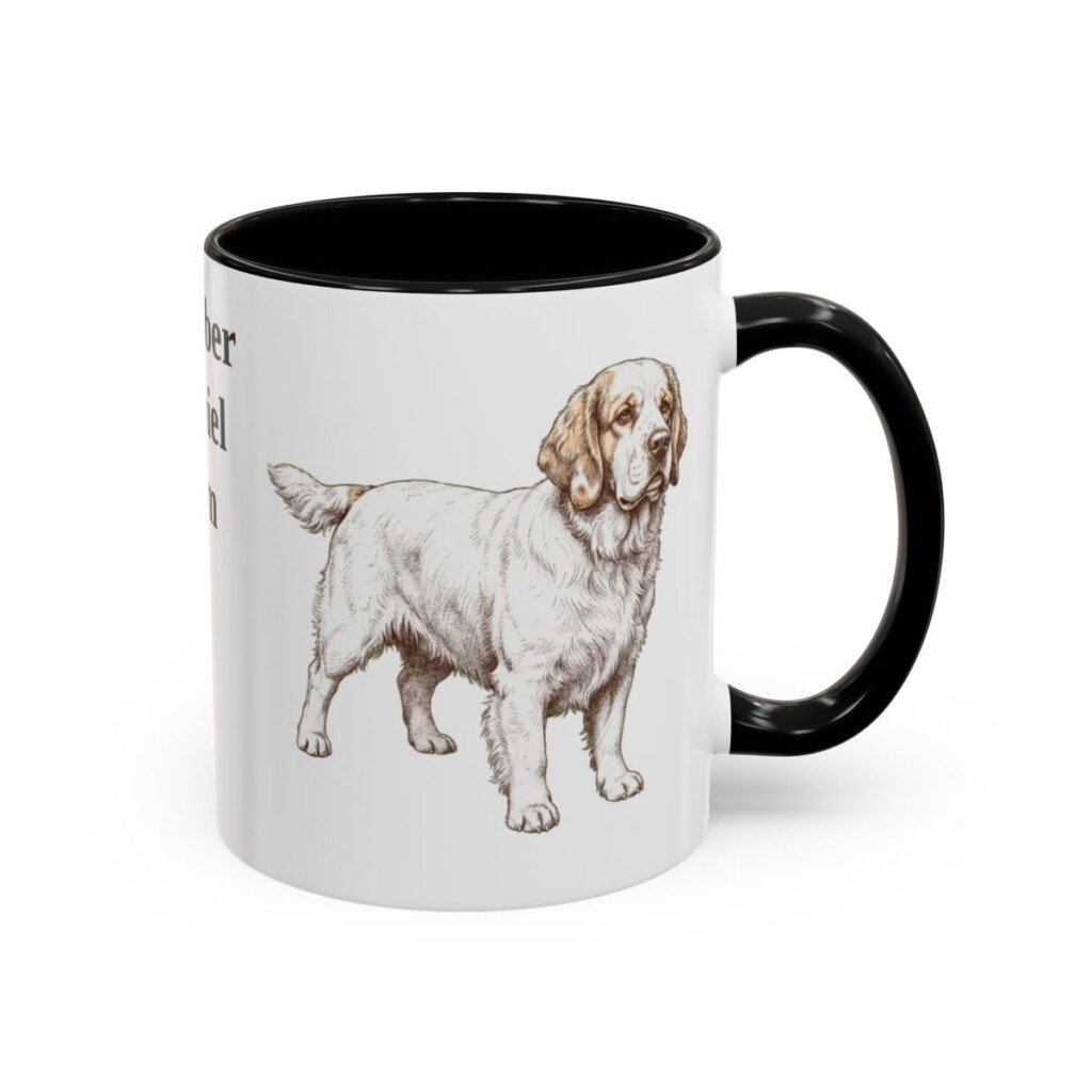 11oz Clumber Spaniel Dog Mom Mug, Black, right side view