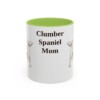 11oz Clumber Spaniel Dog Mom Mug, Light Green, front view