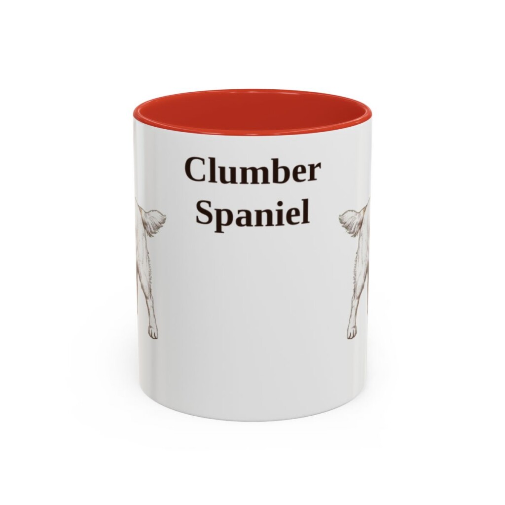 11oz Clumber Spaniel Mug, Red, front view