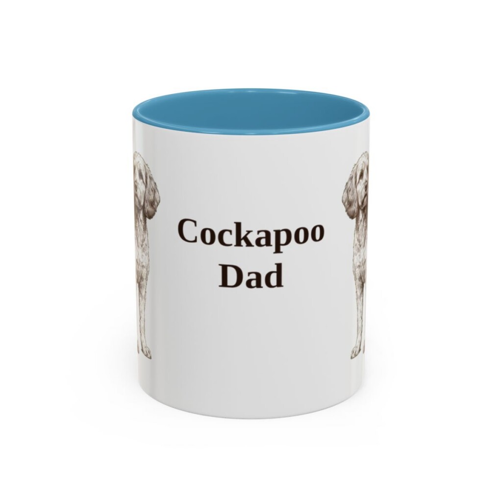 11oz Cockapoo Dog Dad Mug, Light Blue, front view