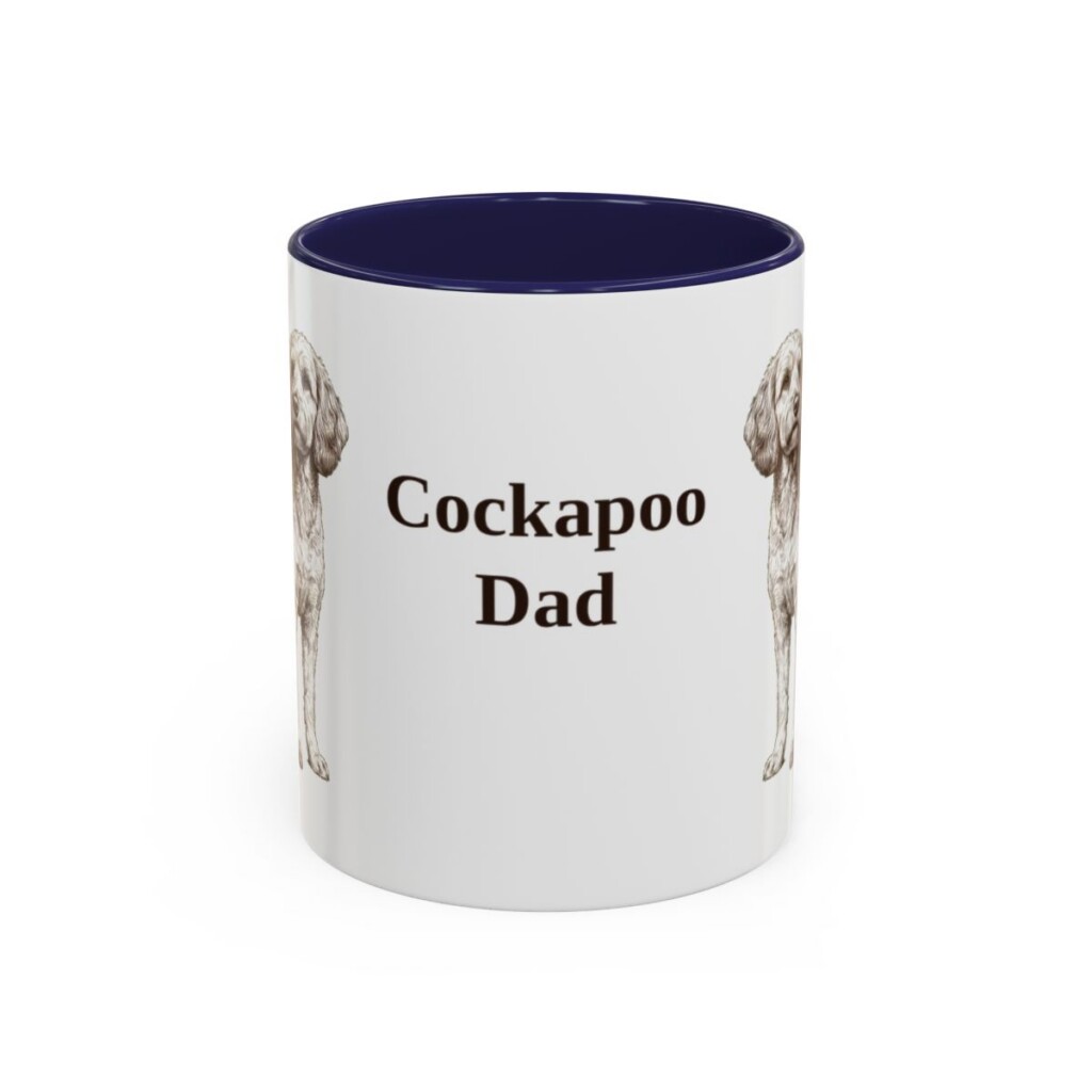 11oz Cockapoo Dog Dad Mug, Navy, front view