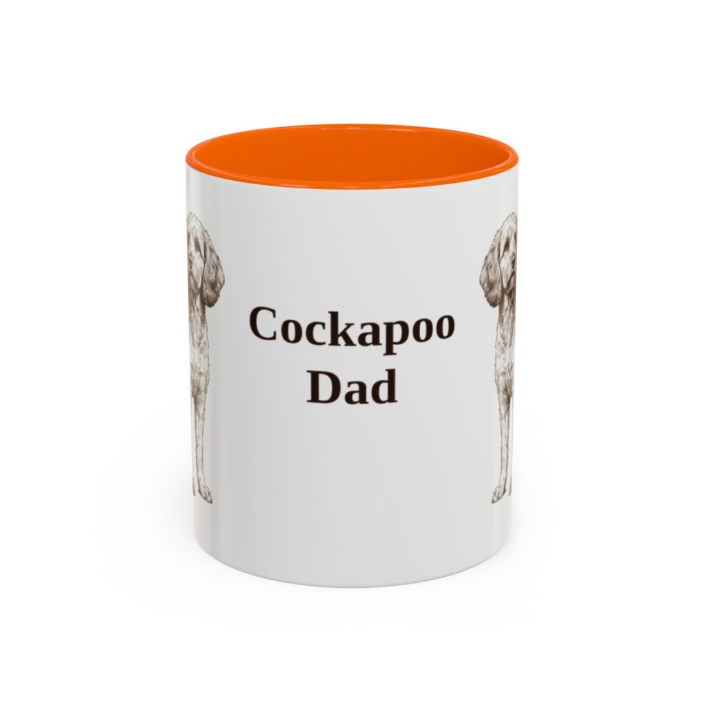 11oz Cockapoo Dog Dad Mug, Orange, front view