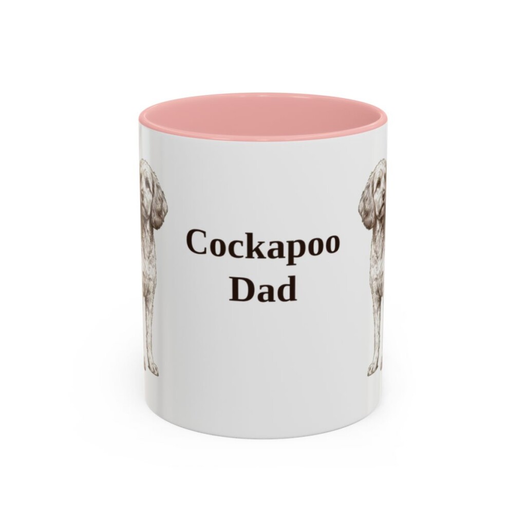 11oz Cockapoo Dog Dad Mug, Pink, front view