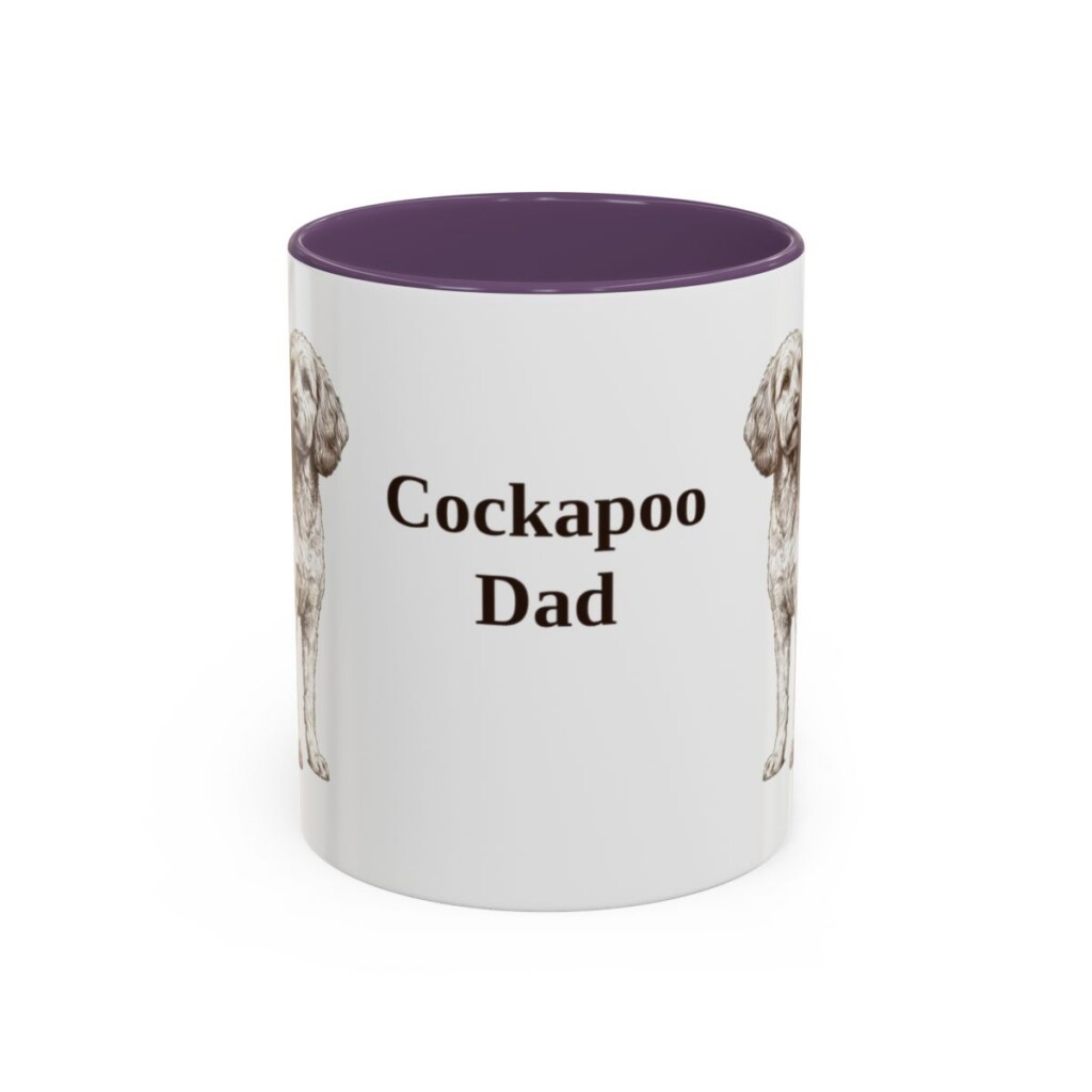 11oz Cockapoo Dog Dad Mug, Purple, front view