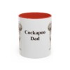 11oz Cockapoo Dog Dad Mug, Red, front view