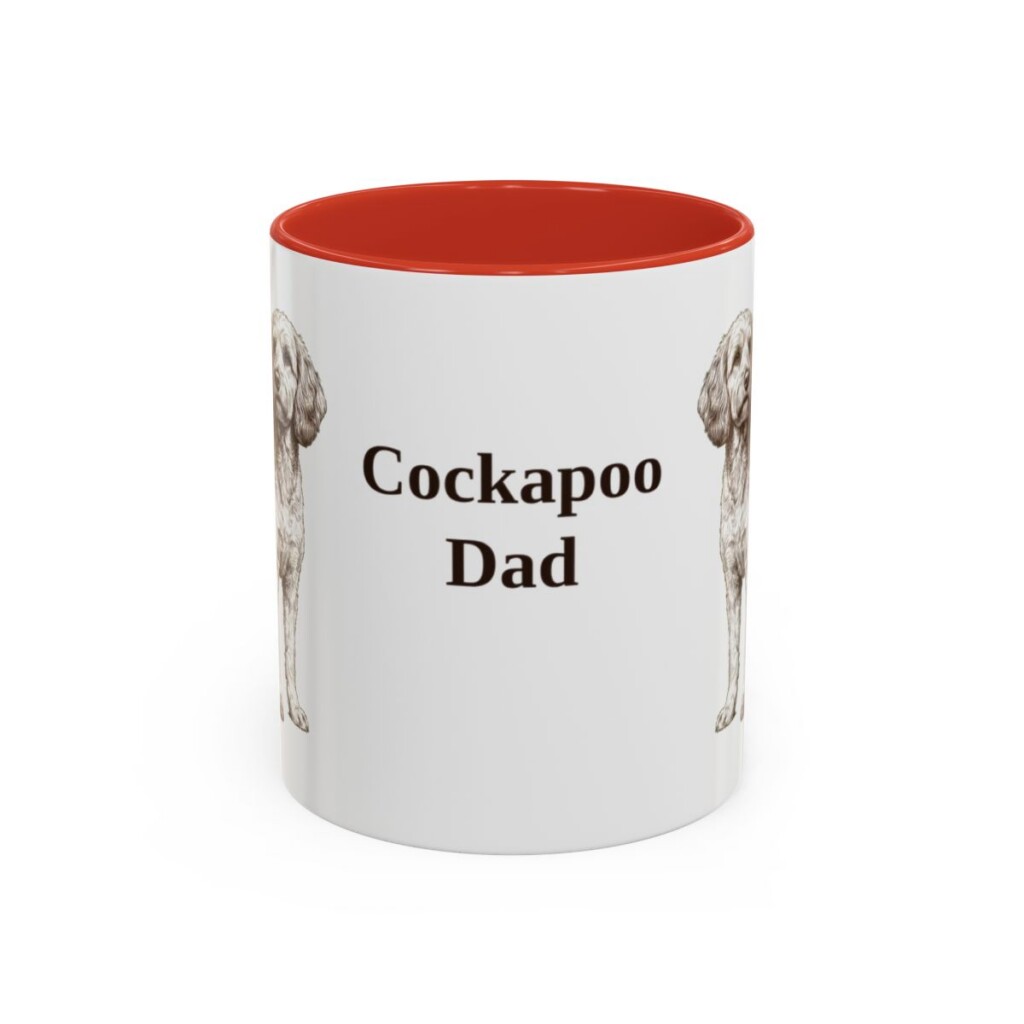 11oz Cockapoo Dog Dad Mug, Red, front view