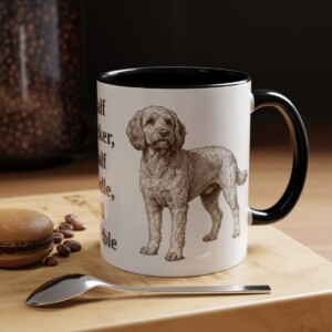 11oz Funny Cockapoo Mug, Black, lifestyle photo