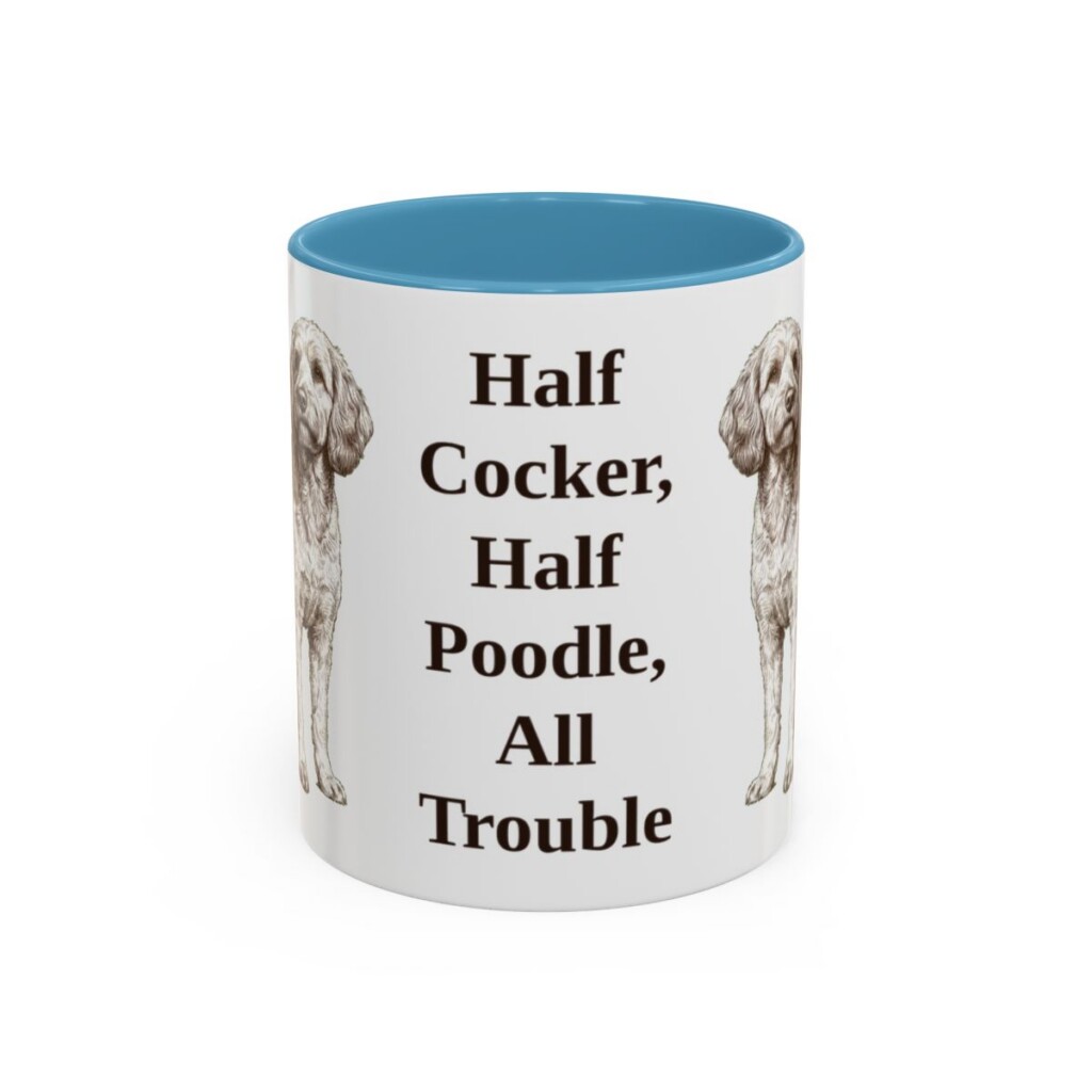 11oz Funny Cockapoo Mug, Light Blue, front view