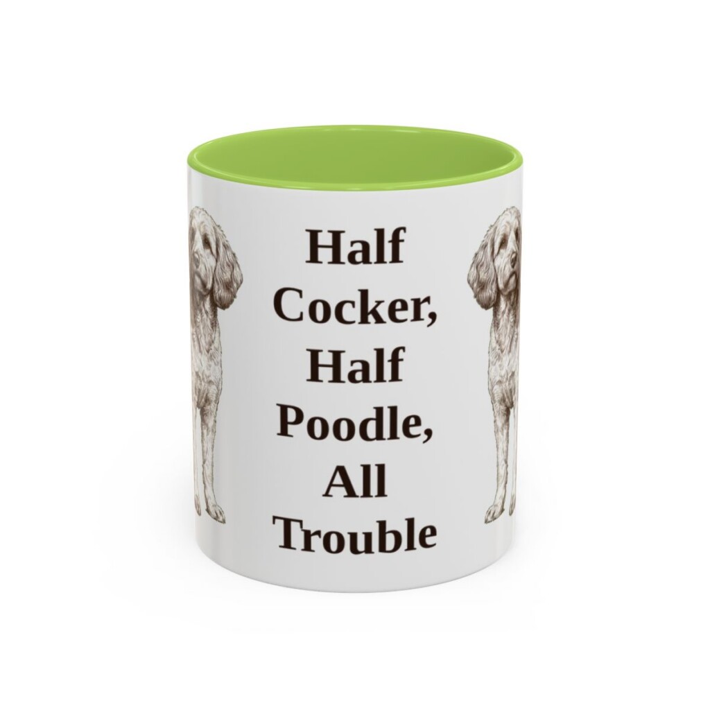 11oz Funny Cockapoo Mug, Light Green, front view
