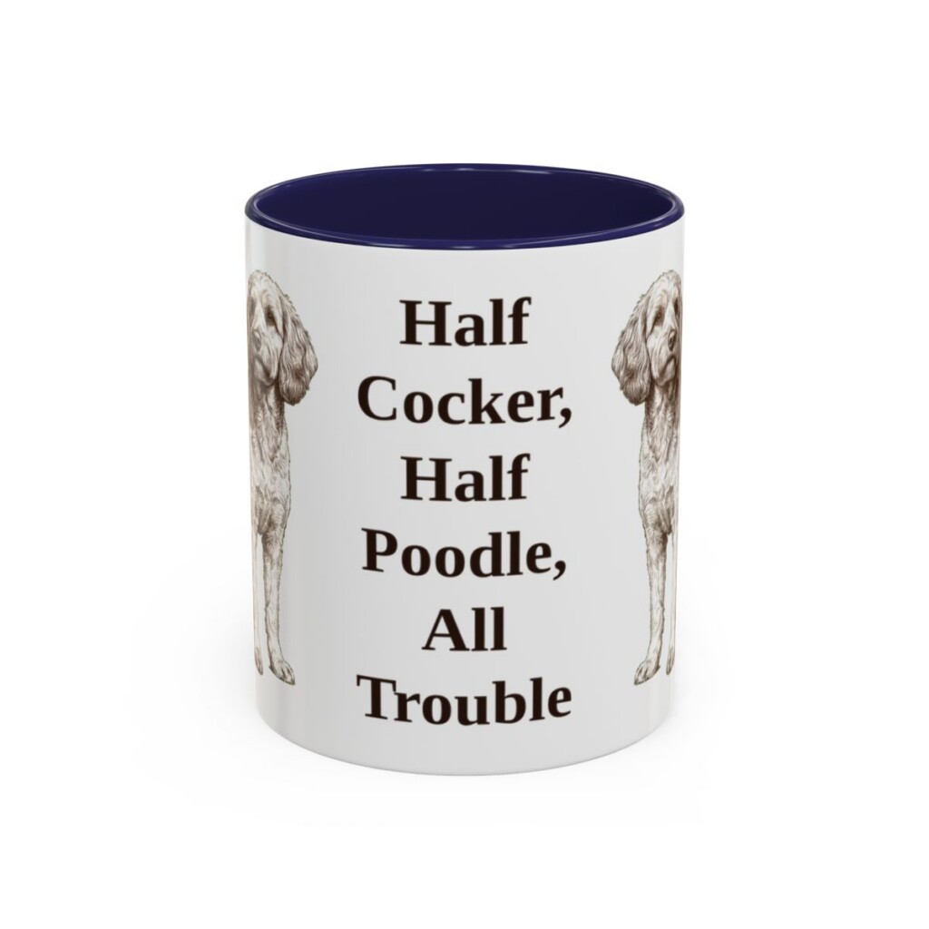 11oz Funny Cockapoo Mug, Navy, front view