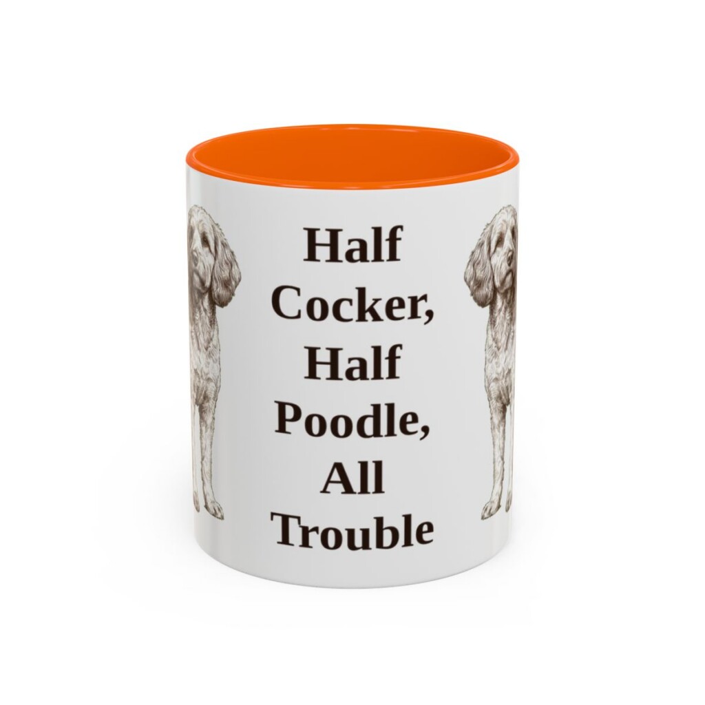 11oz Funny Cockapoo Mug, Orange, front view