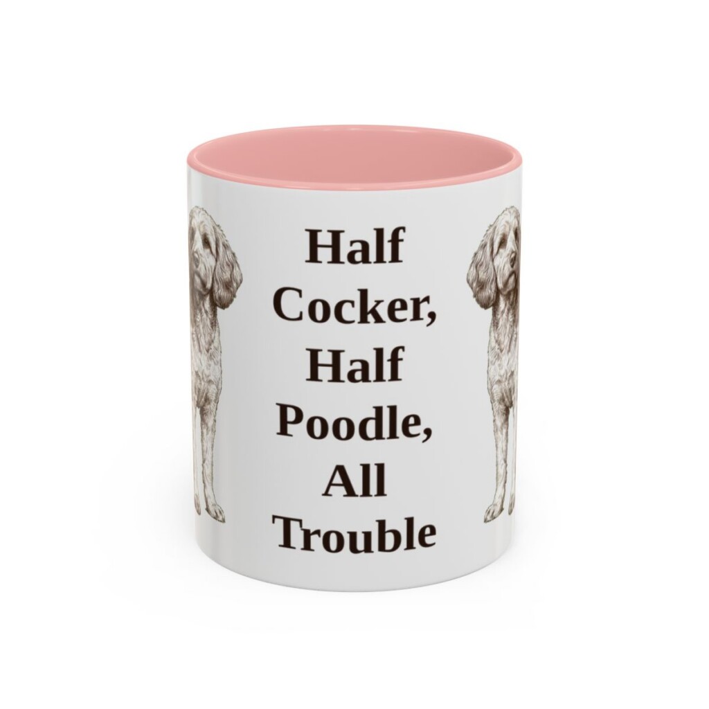 11oz Funny Cockapoo Mug, Pink, front view