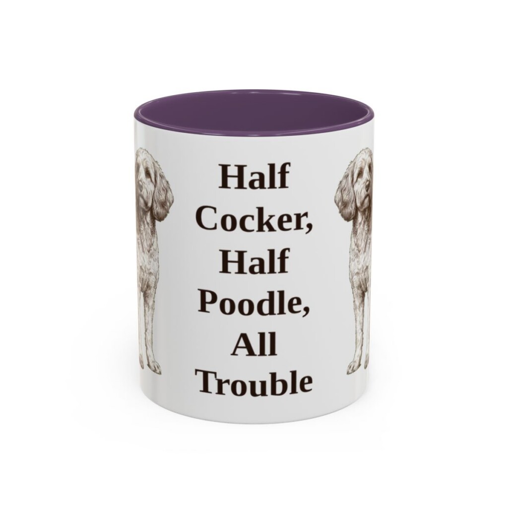 11oz Funny Cockapoo Mug, Purple, front view